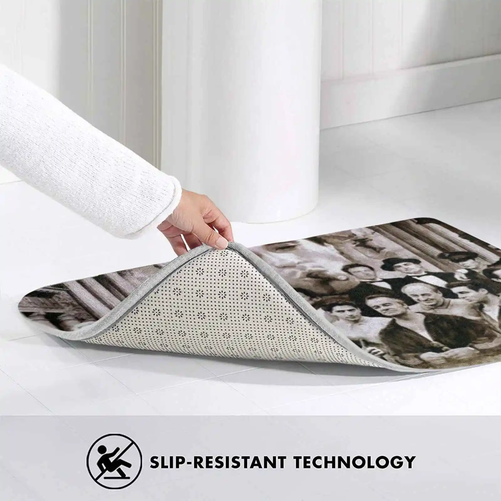 Коврик с нескользящим покрытием для семьи мультяшное искусство мягкий ковер