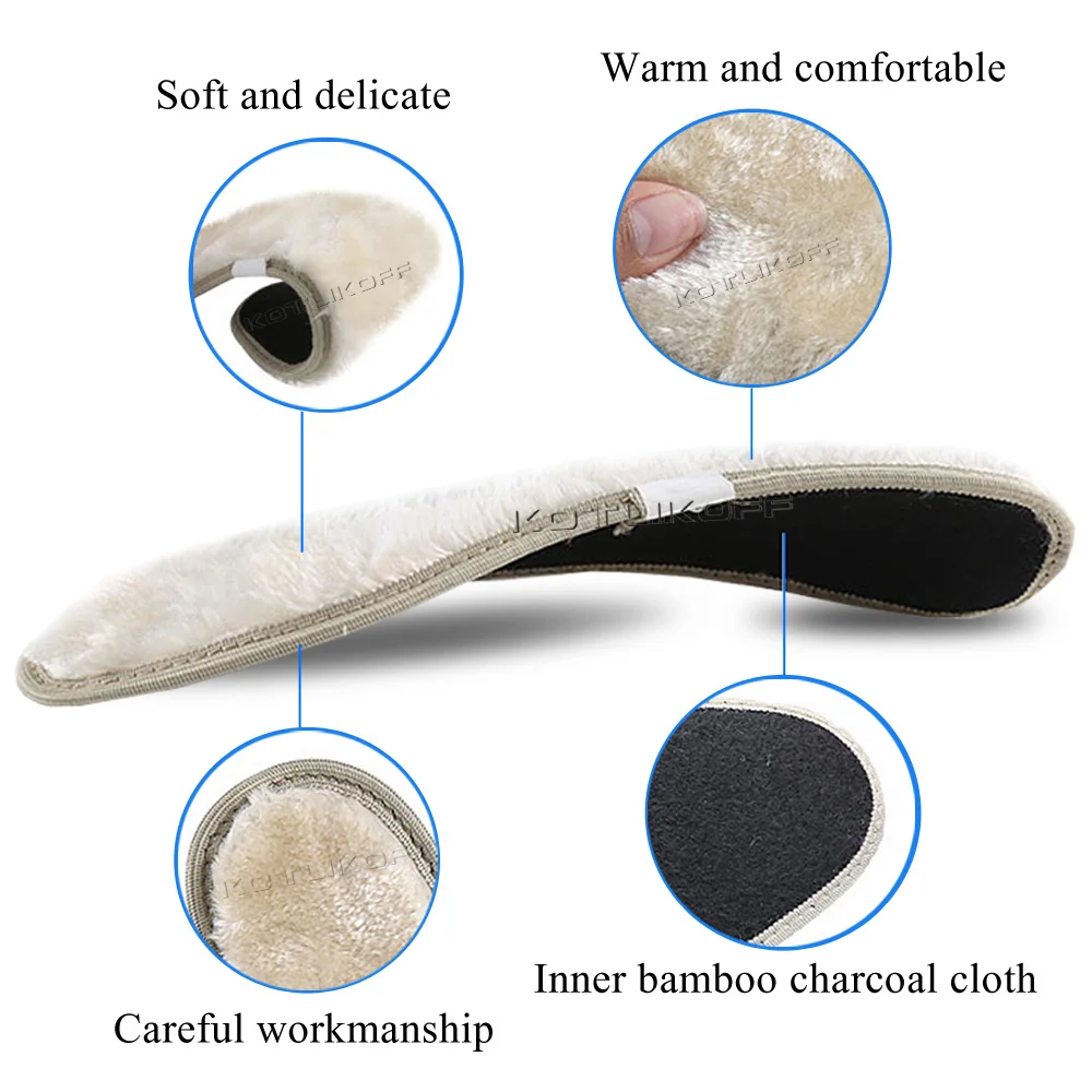 KOTLIKOFF Warm Insoles Heated Keep Warm Winter Shoes Sole Sport Shoes Women Insert Cashmere Thermal Insoles For Snow Boots