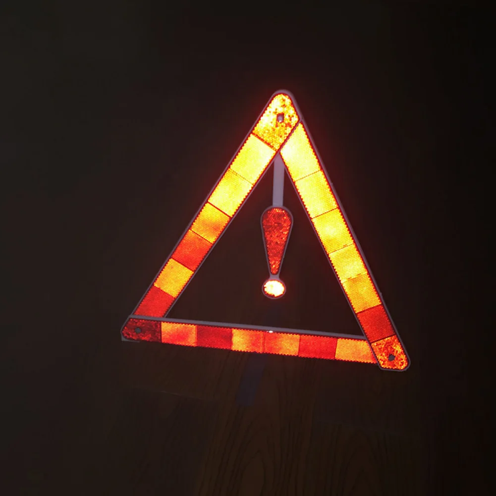 Roadside Reflective Safety High Visibility Warning Sign Exclamation Mark Red PVC Triangle Car Supplies Portable Emergency | Автомобили и