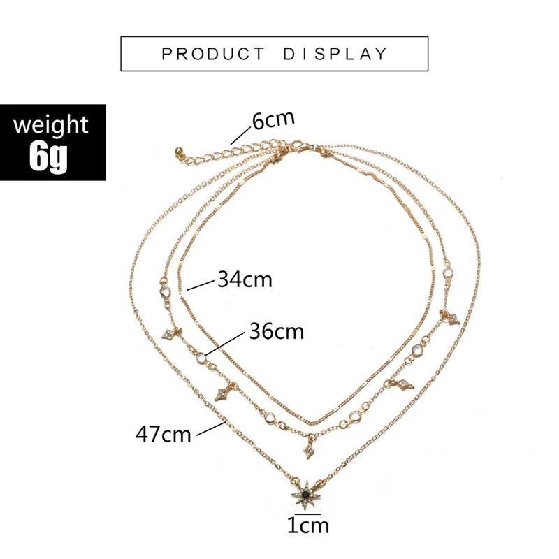 

Fashionable New Ladies Multi-layer Star Pendant Necklace