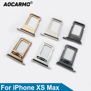 Aocarmo For iPhone XS Max Single Double Sim Card Micro Holder Dual Sim Card Tray Slot Replacement Pa in USA (United States)