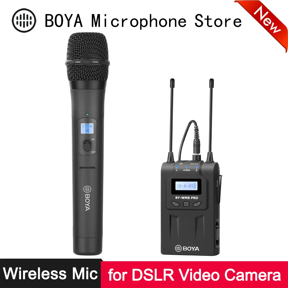 Ручной беспроводной микрофон в комплекте система двухканальный УВЧ 48 для Canon Nikon