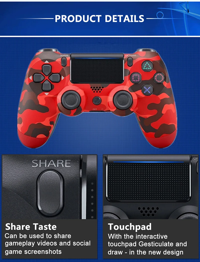 Беспроводной Bluetooth контроллер для консоли PS4 Playstation 4|Зарядные устройства