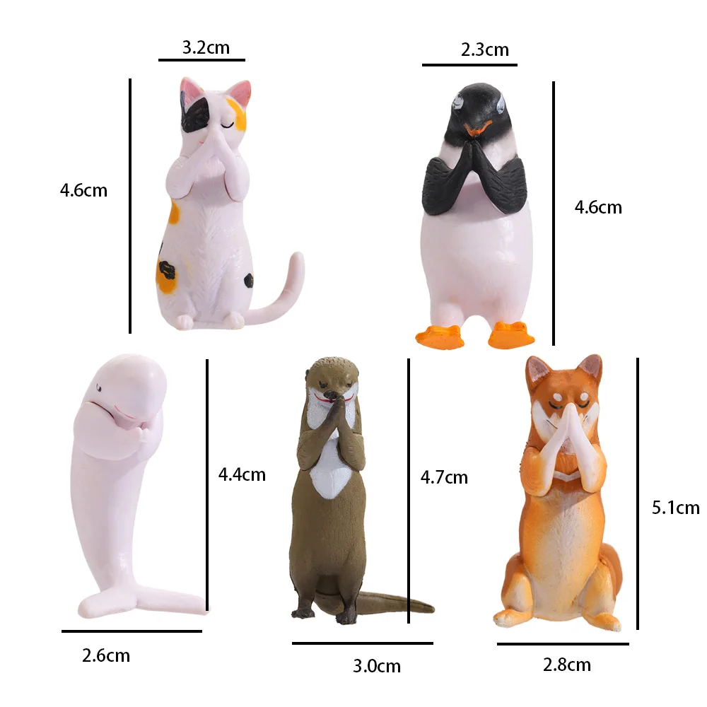 

5 Pcs/set Lovely Cartoon Animal Model Ornaments Micro Doll Figurines Collection Toy For Childern