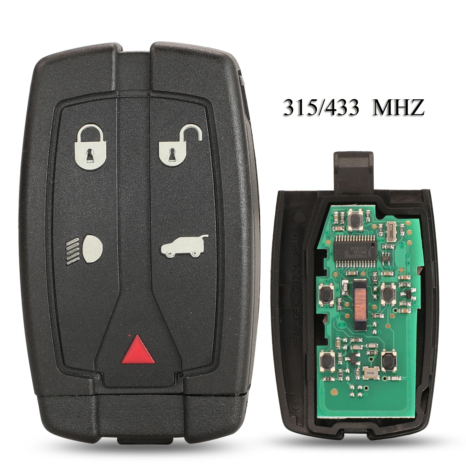 

jingyuqin For Land Rover Freelander 2 LR2 Sport With Insert small Blade Remote Key Fob 315/433Mhz PCF7945 Chip 5 Buttons