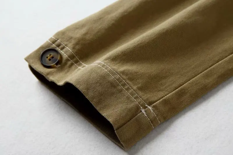 Новые женские модные стиль сафари пуговицы украшенные прямыми штанами шикарная