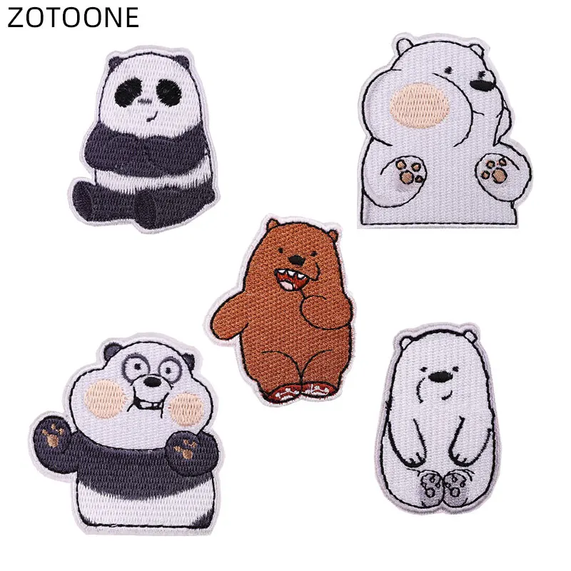 ZOTOONE пришить клеевые заплатки для одежды джинсы с милым медведем передачи тепла