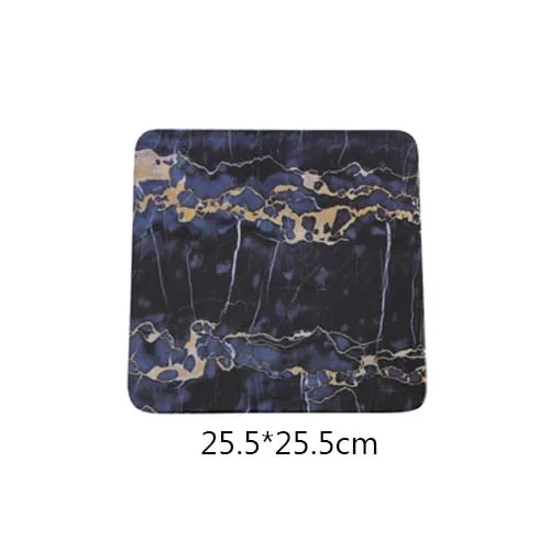 Blue-Square-L JINSERTA Меламиновый поднос мраморный прямоугольник десерт фруктовый торт закуски тарелка Отель Ресторан Кафе Чай Кофе поднос - Цвет: Blue-Square-L