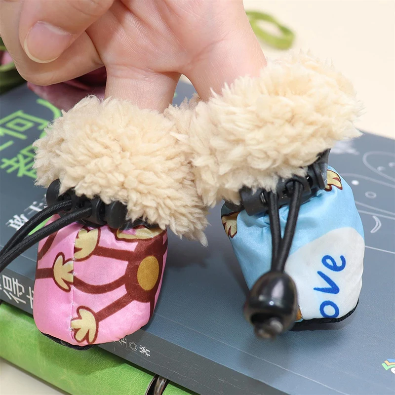 Зимняя нескользящая обувь для собак 4 шт. непромокаемые ботинки от снега и дождя