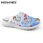 Женские Дышащие шлепанцы INSTANTARTS, синие градиентные сандалии для физиотерапии, домашняя обувь из сетчатого материала, 2020