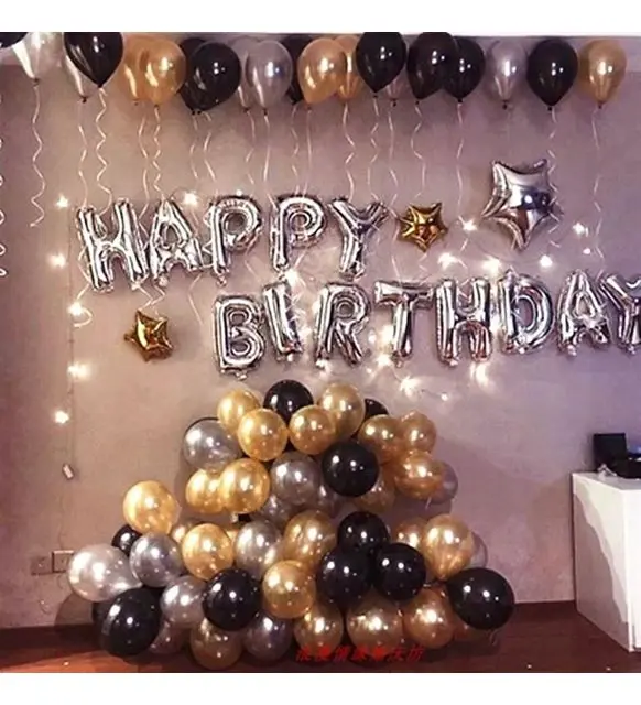 

Gold-Silver Concept Birthday Party Decoration Material Set