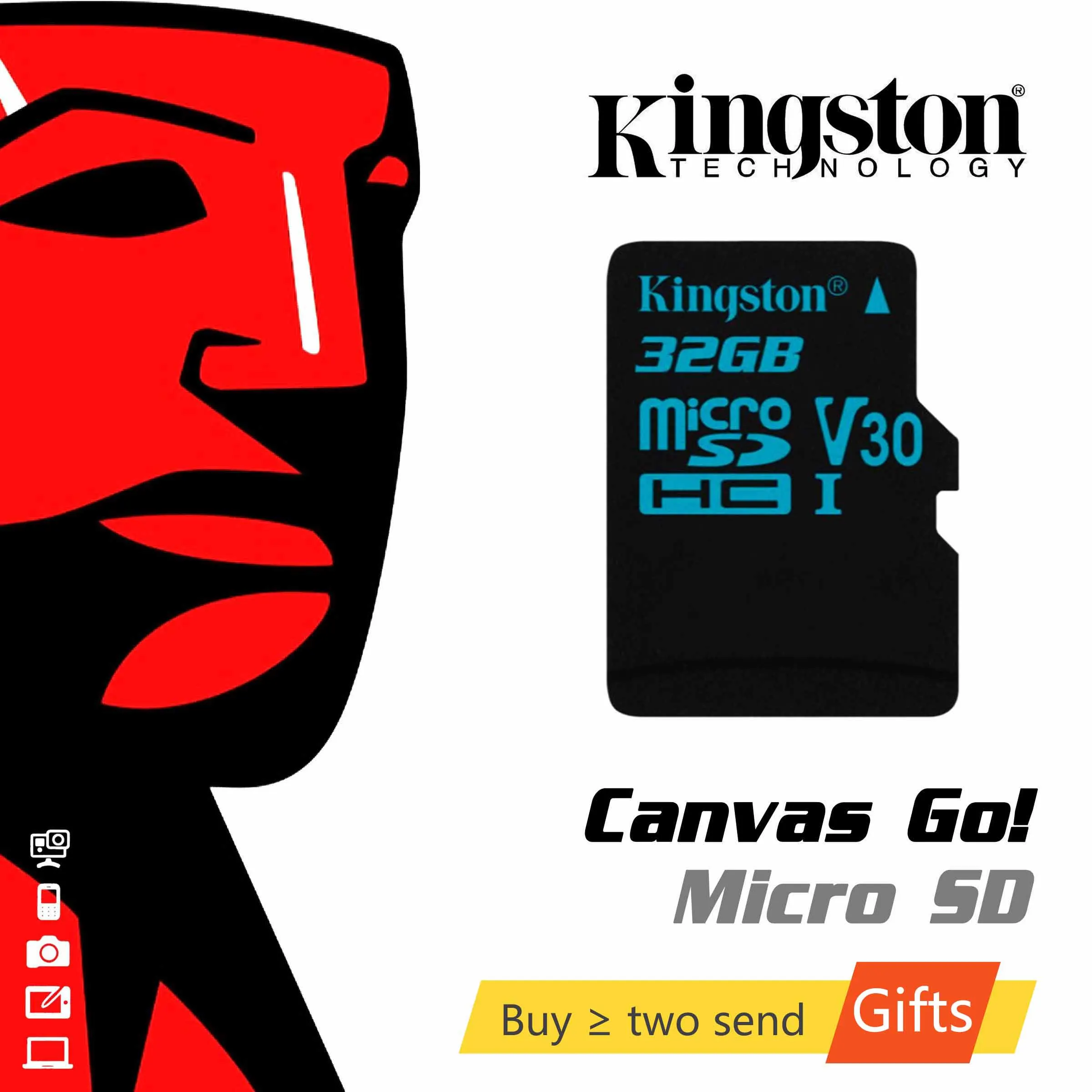 Карта памяти Kingston Micro SD 32 ГБ 64 128 TF microSD Full HD 4K экшн-камера карты для Дрон смартфона