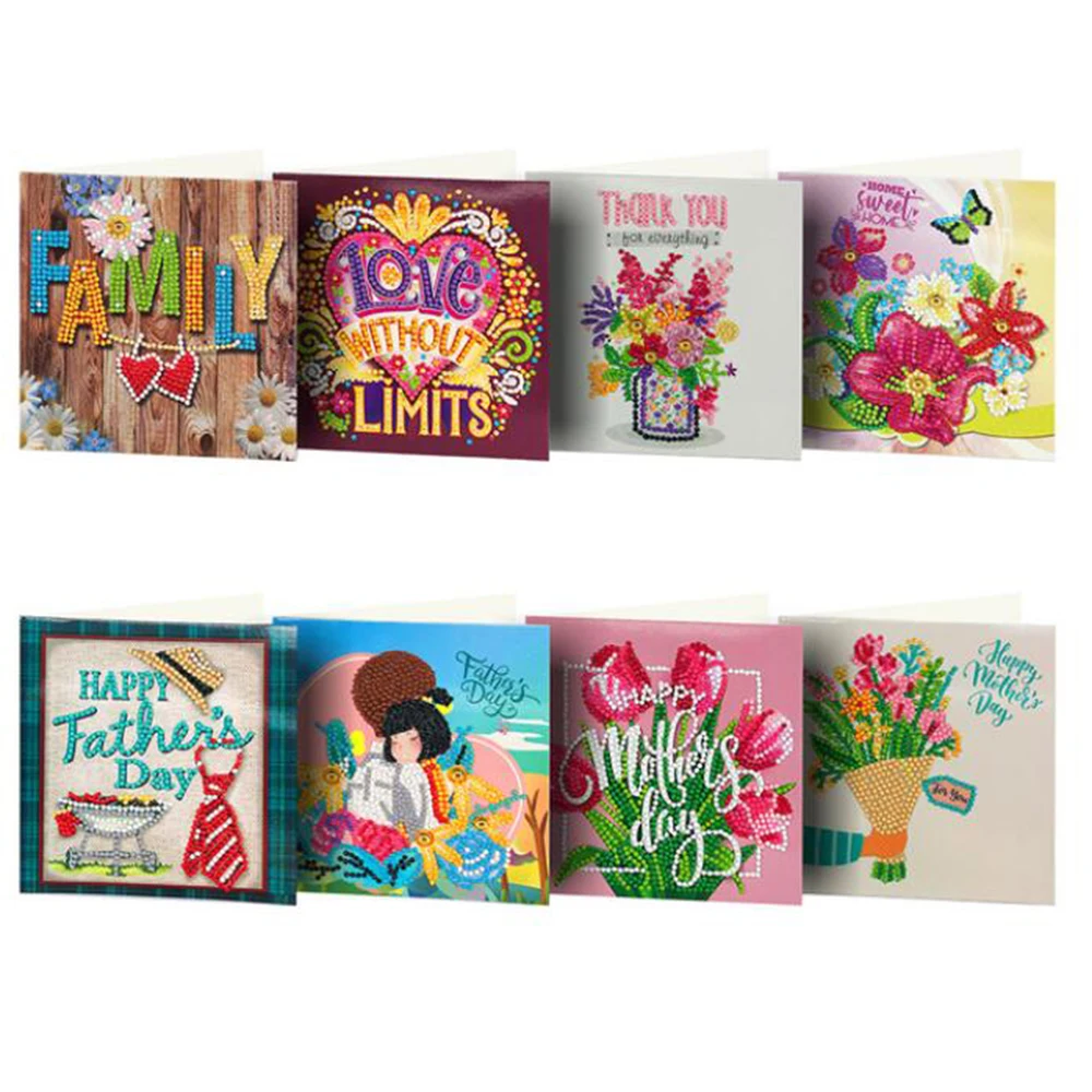 

Алмазная живопись, поздравительные открытки, счастливые праздничные открытки 5D, «сделай сам», особая форма, алмазная Бриллиантовая фотография, детский праздничный подарок