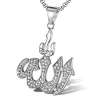 potcet neutral stainless steel religious letter symbol titanium steel pendant necklace geometric hip hop fashion party jewelry