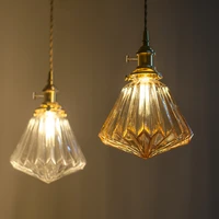 glass pendant light nordic pendant lamp copper lamp brass creative minimalist e27 transparent lampshade for restaurant light