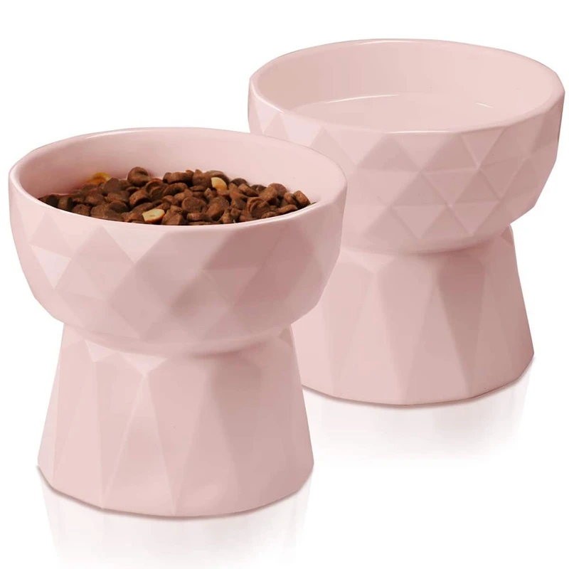 

Cat Bowls,Ceramic Cat Bowls Anti Vomiting,Raised-Cat Food and Water Bowl Set for Cats and Small Dogs,13.5 Oz