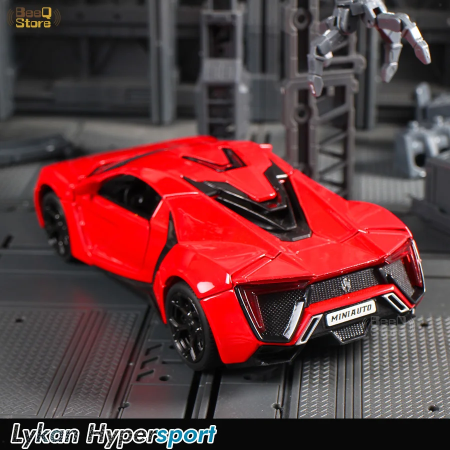 1:32 Lykan скоростная и страсть 7 откатная модель сплав спортивный литой звуковой