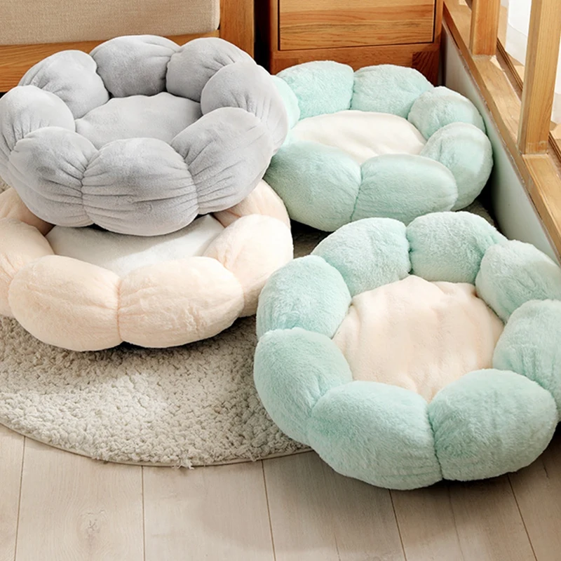 

Round Flower Cat Winter Warm Plush Cat Litter Pet Nest Pad for All Seasons Improve Pet Sleep Bed for Cats