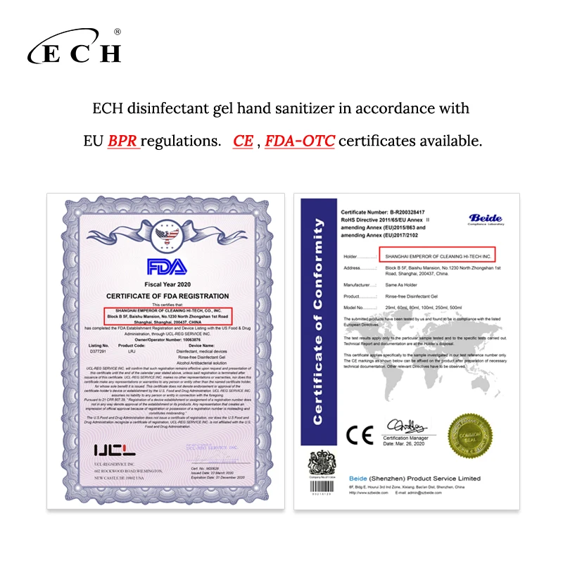 

ECH 100ml x 5portable Rinse-free hand gel quick drying cleaning sanitizer anti-bacteria hand sanitizer kill germs