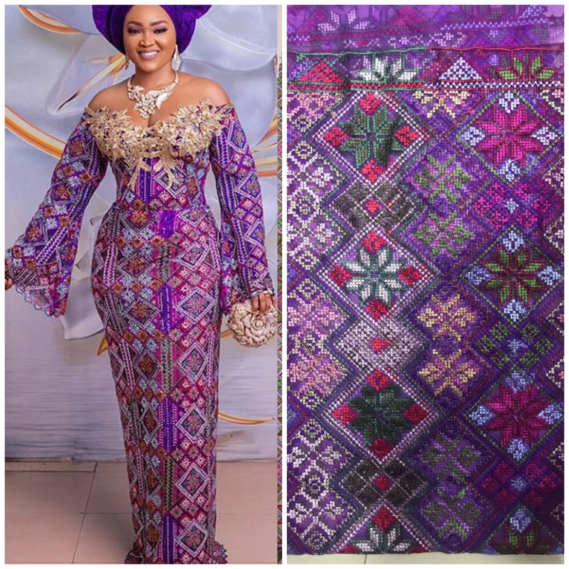 Кружевная ткань в африканском стиле с цепочкой черного цвета|Кружево| |