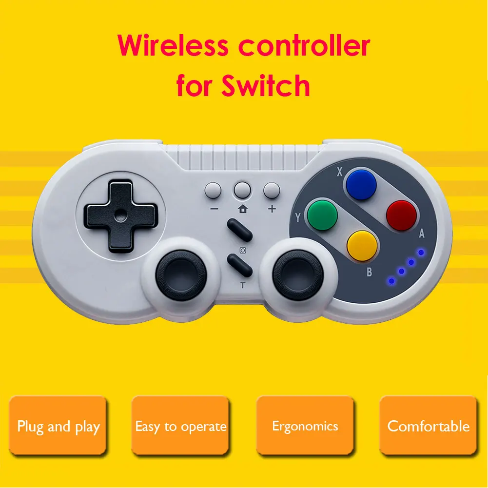 

Wireless Controller Double Vibration Shock USB PC Game Controller for Nintendo Switch PC Dual Motor Vibration Turbo Function