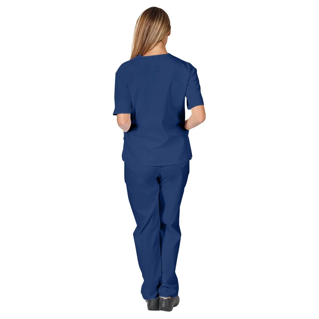 Men Women Short Sleeve V-neck Tops+pants Nursing Working Uniform Set Suit Nurse hot |