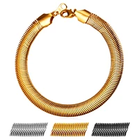 collare 316l stainless steel men bracelet gold silver black 8mm width snake chain hip hop men fashion jewelry wholesale h169