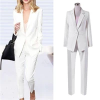 female suit suit fashion new white high quality british style casual professional wear suit two piece suit women size s 3xl