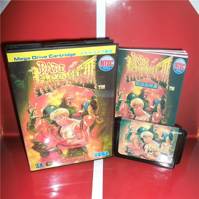 MD games карта голый Knuckle 3 Япония чехол с коробкой и руководством для MegaDrive Genesis