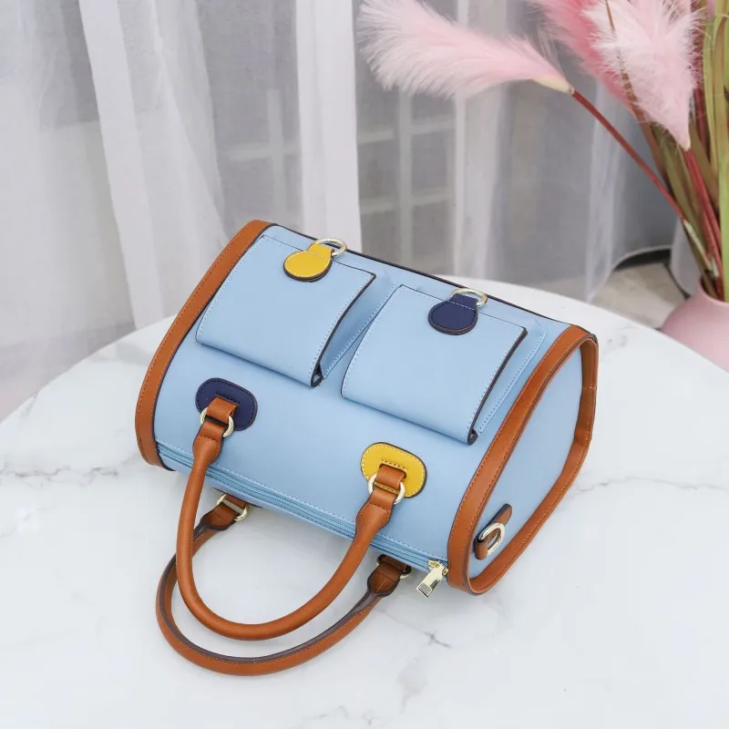 

Europe Leather Ladies Pu Big Bag Boston Handbags Women Leisure Pillow Bag Single Shoulder Doctor Bags Vintage Crossbody Bags