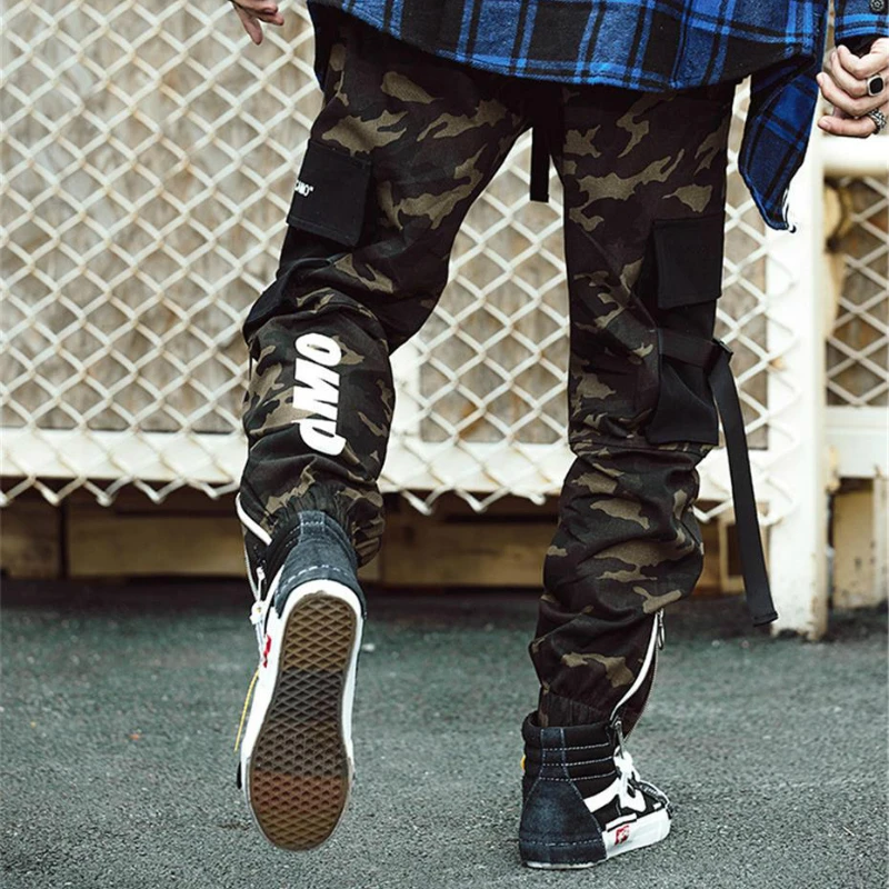 2020 мужские камуфляжные брюки для бега хип хоп Уличная одежда длиной до бедер