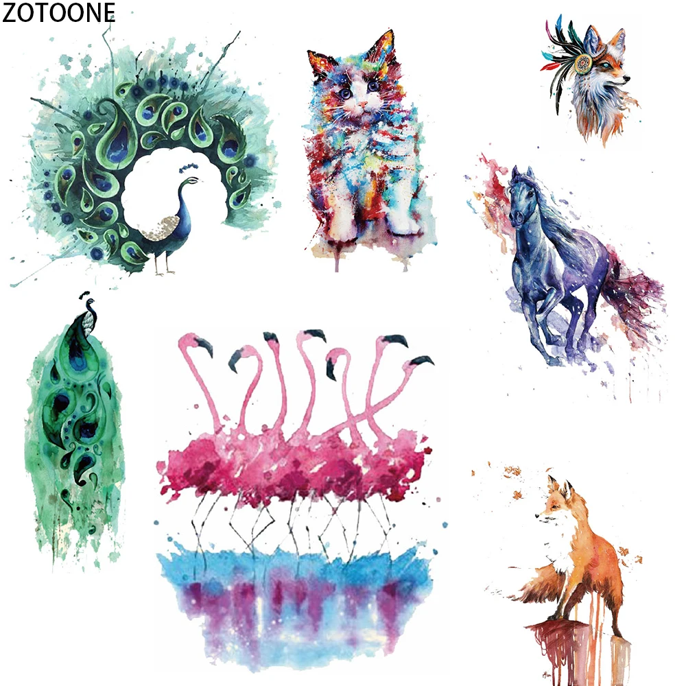 Термоаппликация ZOTOONE полосатые наклейки для рисования животными глажка на