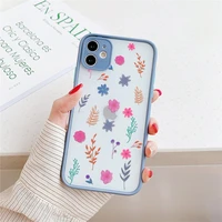 flower leaves creativity iphone 7 8 6 6s plus se2020 x xr 13 12 xs 11 pro max mini case for iphone protection purple pink coque