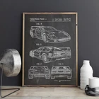 Ferrari F40 художественный автомобиль патент печать автомобильное настенное искусство транспортный плакат схема Картина на холсте картина подарок