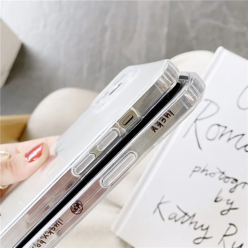 

Cartoon Lucky boy girl Phone Case For iPhone 12 11 Pro Max 7 8 plus X XS Max Clear Soft TPU Silicon Back Cover Coque Funda