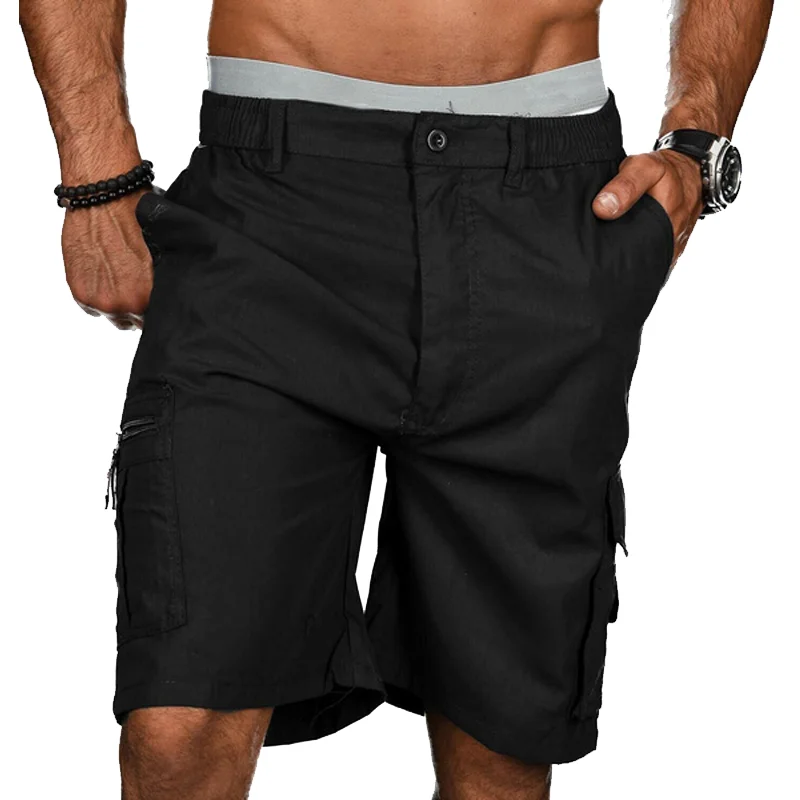 

Mens Shorts Pockets Black Colour Summer Short Homme Pants Boyfriend Style Casual Shorts Streetwear Pants Men's Clothing