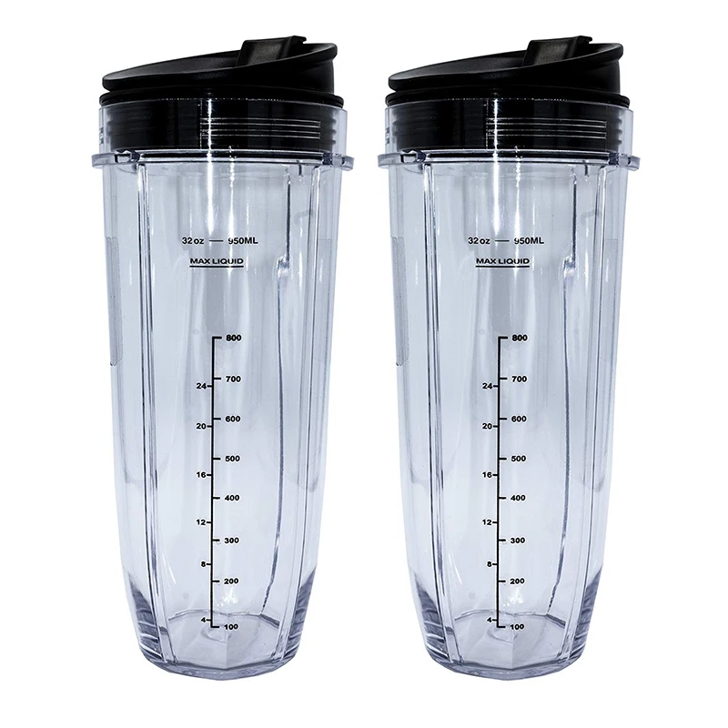 

32-Ounce Cup with Sealed Lid Ninja Replacement Parts and Accessories for Nutri Ninja Auto-IQ 1000W and Dual Blender