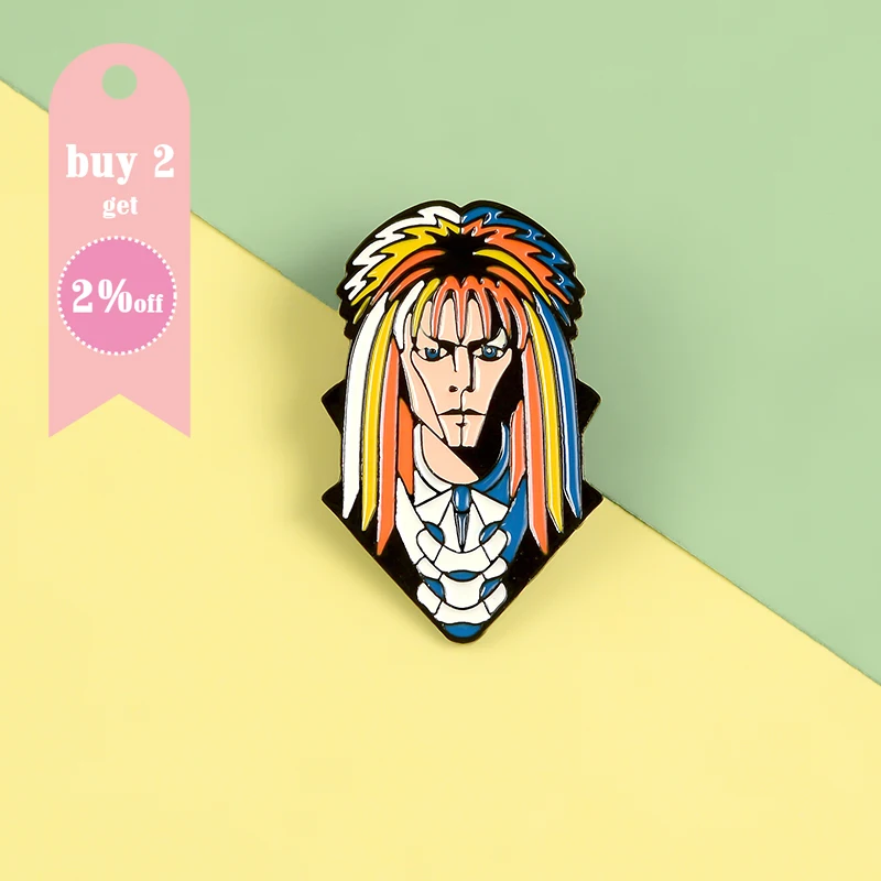 Эмалированная заколка Jareth Goblin King лабиринт Дэвид Боуи значок на рюкзак шляпу