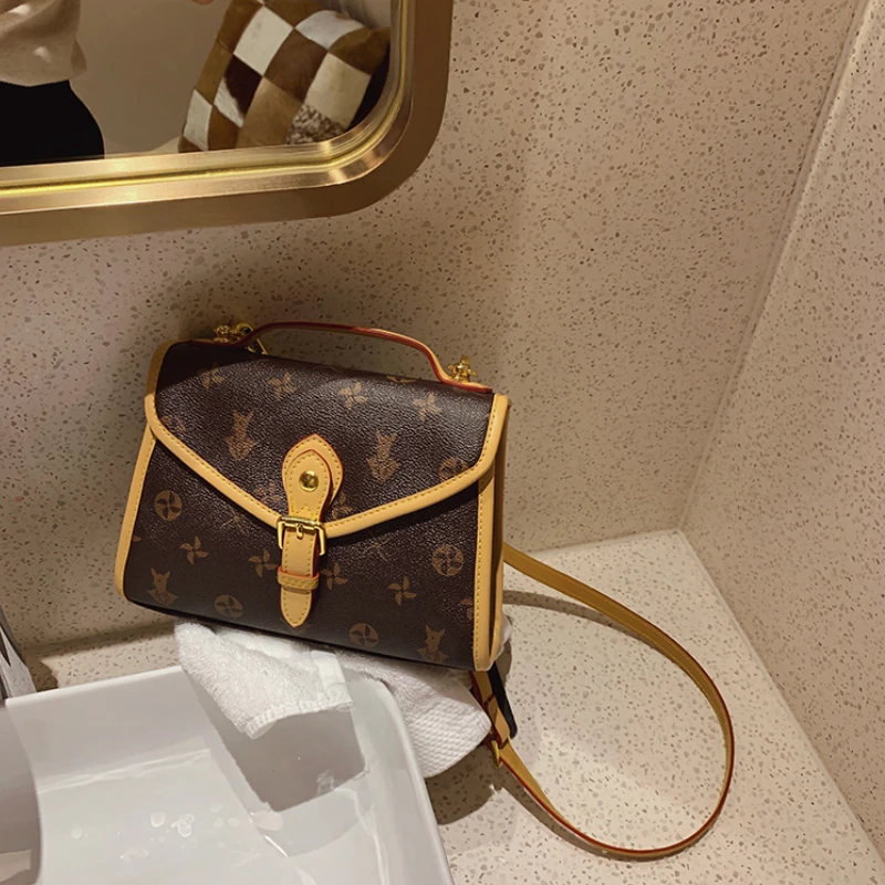 Сумка-тоут женская с цветочным узором саквояж кросс-боди на одно плечо