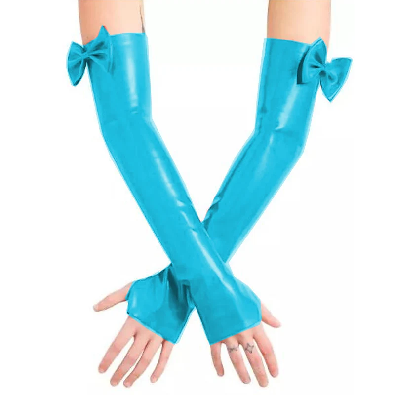 Женские кожаные перчатки без пальцев винтажные длинные рукавицы с бантом для