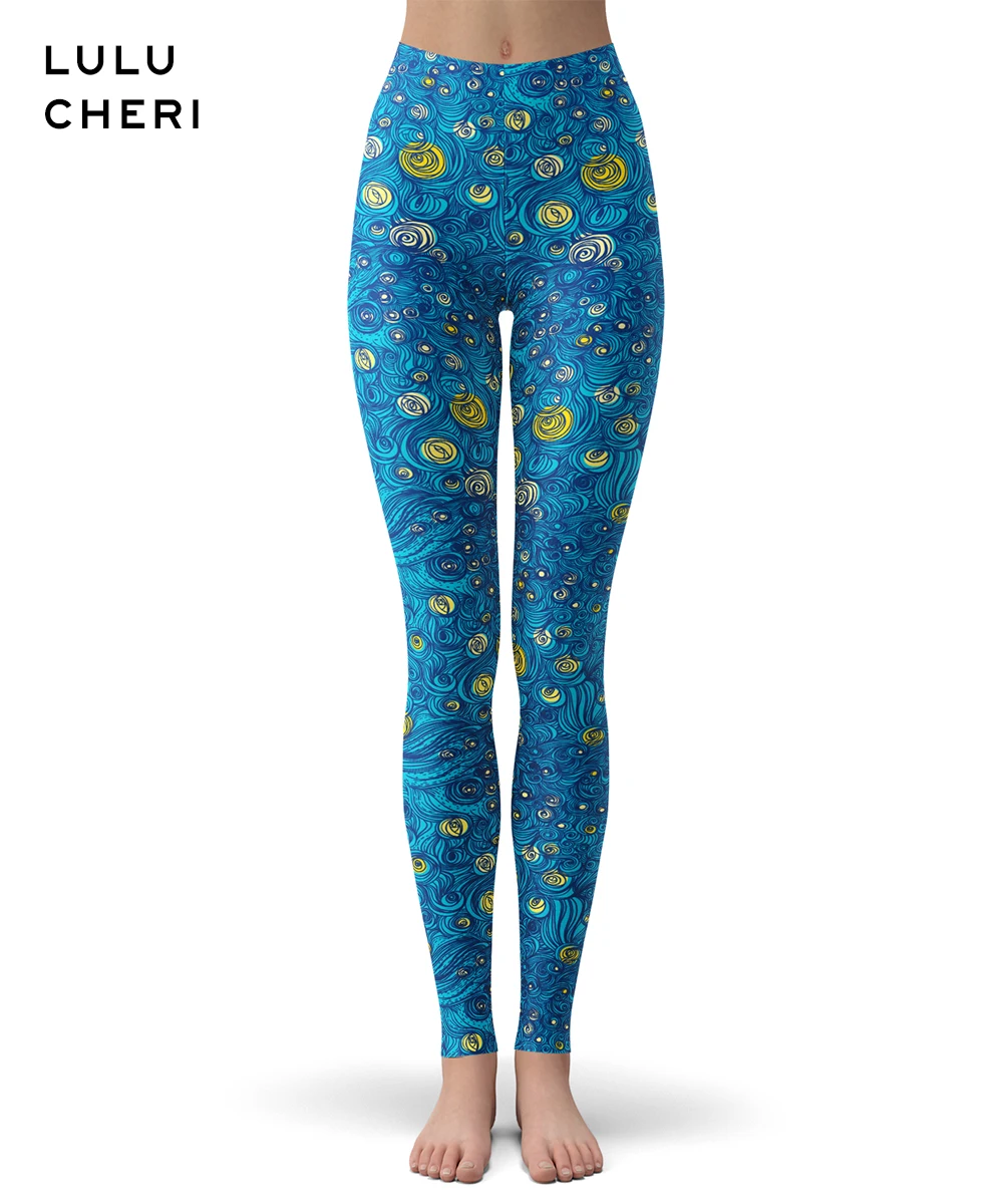 Painting leggings Женские леггинсы с абстрактным рисунком, с рисунком солнца, звездного неба, с начесом, мягкие, обтягивающие, дышащие, тонкие, для фитнеса - Цвет: Painting leggings