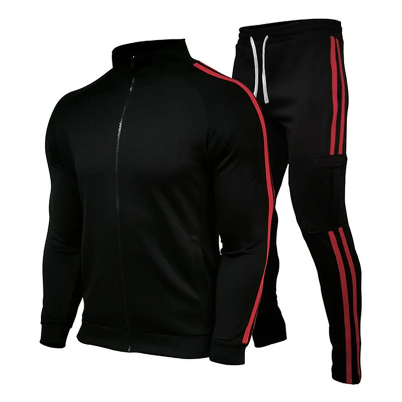New Men's Spring Autumn Casual Sports Suit Sweatshirt Zipper Jacket + Pants High Quality Cotton Brand Sportswear custom logo images - 6
