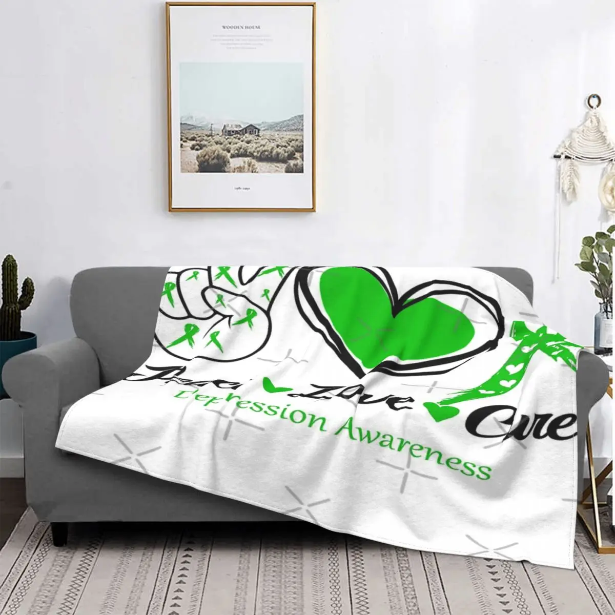 

Manta a cuadros con dibujo de la paz para el hogar, cobertor de protección para la cama, con capucha y protección contra la depr