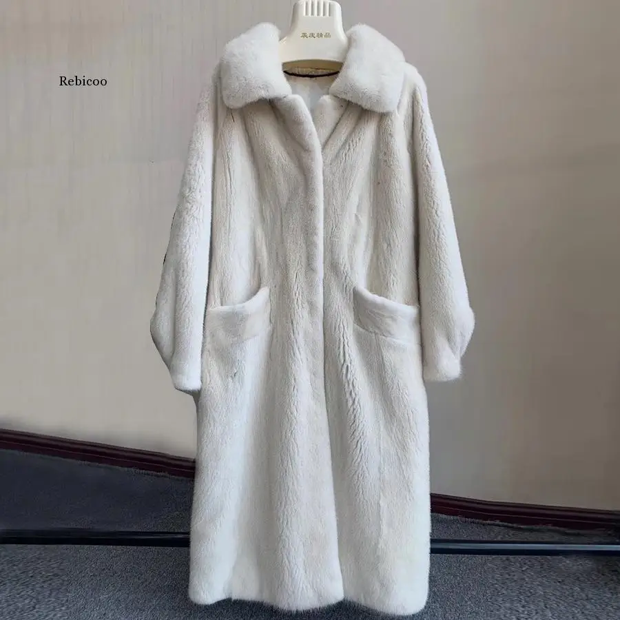 Длинные Стильные женские модные роскошные импортные пальто Зимняя теплая