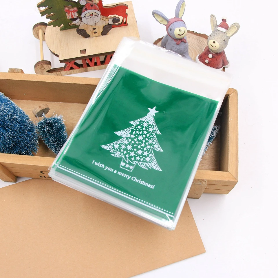 20p Green tree 1 набор оленей и Санта-Клауса, рождественские подарочные коробки для конфет, упаковочные коробки для гостей, Подарочная сумка для рождественской вечеринки, Подарочный декор для детей - Цвет: 20p Green tree