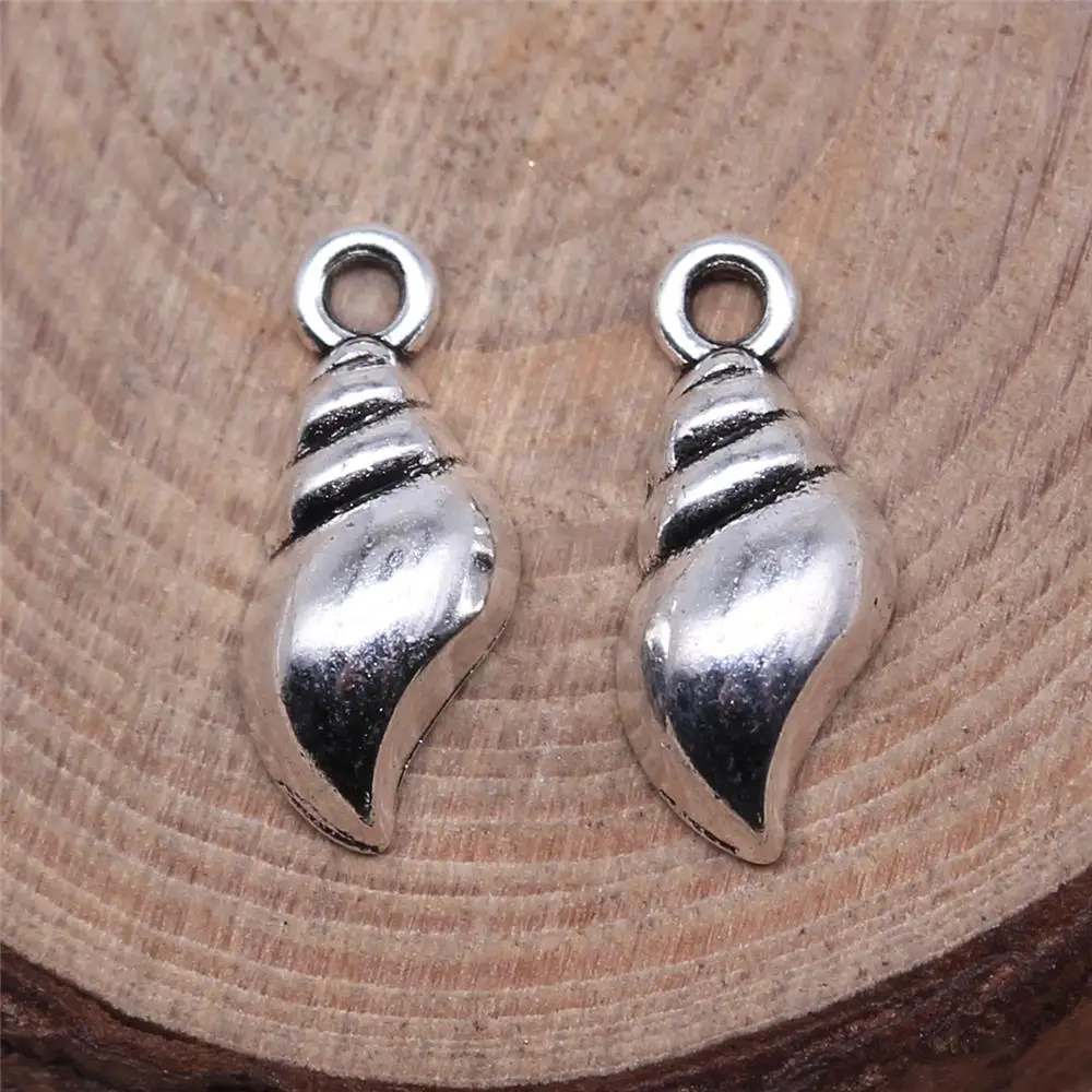 

40Pcs 16x17mm Antique Silver Color Conch Charms For DIY Bracelet Necklace Jewelry Making