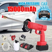 1500w wireless high pressure portable car wash washer gun with 2pc 15000mah foam generator water gun spray cleaner