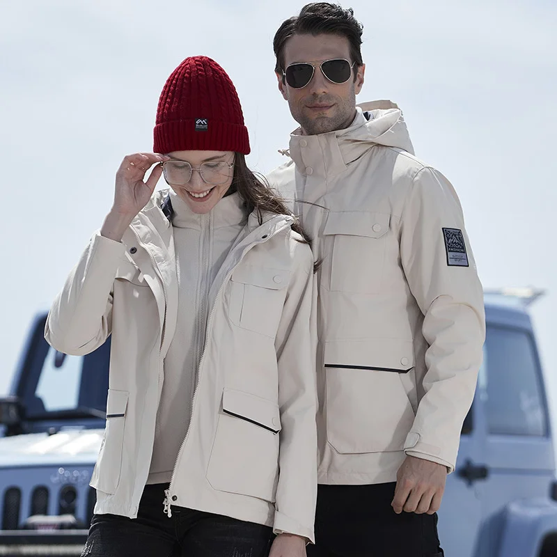 

Winter New Men's Women's Assault Jacket 3 In 1 Fleece Inner Liner Waterproof Warm Outdoor Climbing Cycling Training Stormsuit