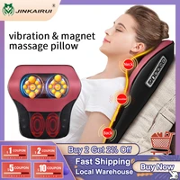 jinkairui massage pillow neck back massager vibrating relaxation shoulder and neck multifunctional electric spine massage pillow