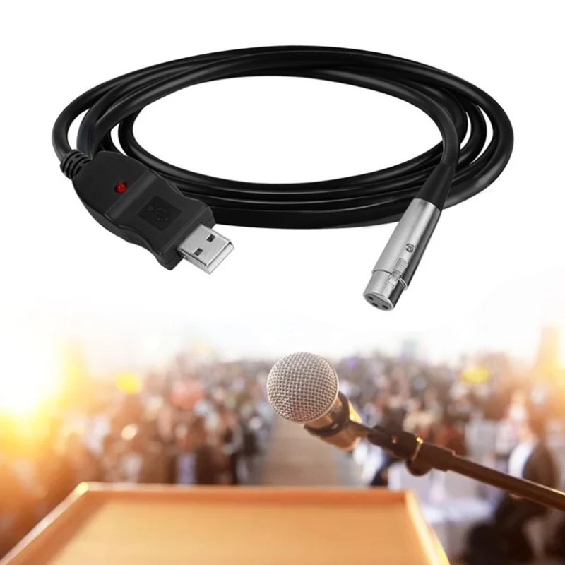 

USB Microphone Cable 3 Meters USB Male To XLR Female Cable Connector Adapter D08A